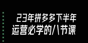 大牙·23年下半年拼多多运营必学的八节课（18节完整）-水滴知识网