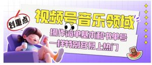 视频号音乐领域项目玩法，操作简单基本和书单号一样，特别容易上热门【揭秘】-水滴知识网