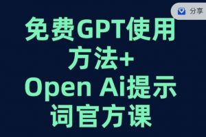 免费GPT+OPEN AI提示词官方课-水滴知识网