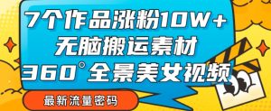 7个作品涨粉10W+，无脑搬运素材，全景美女视频爆款玩法分享【揭秘】-水滴知识网