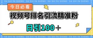 视频号引流精准粉，日引100+，流量爆炸【揭秘】-水滴知识网