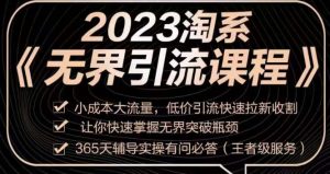 2023淘系无界引流实操课程，​小成本大流量，低价引流快速拉新收割，让你快速掌握无界突破瓶颈-水滴知识网