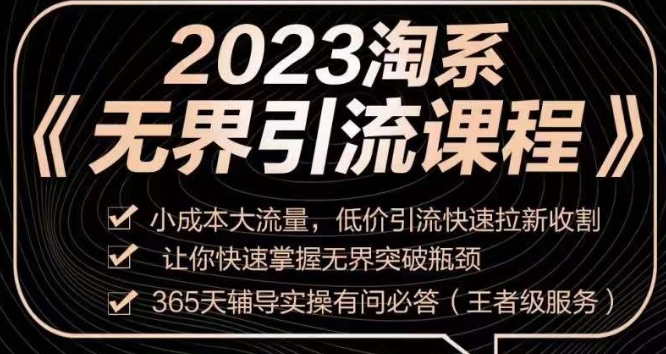 2023淘系无界引流实操课程，​小成本大流量，低价引流快速拉新收割，让你快速掌握无界突破瓶颈-水滴知识网