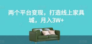 两个平台变现，打造线上家具城，月入3W+【揭秘】-水滴知识网
