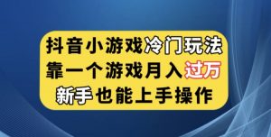 抖音小游戏冷门玩法,靠一个游戏月入过万,新手也能轻松上手【揭秘】-水滴知识网