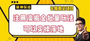 注册流掘金批量玩法,可以实操落地【揭秘】-水滴知识网