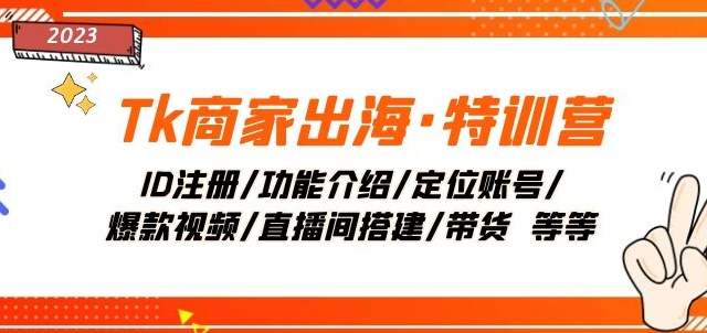 Tk商家出海·特训营:ID注册/功能介绍/定位账号/爆款视频/直播间搭建/带货-水滴知识网