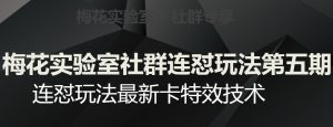 梅花实验室社群连怼玩法第五期，视频号连怼玩法最新卡特效技术-水滴知识网