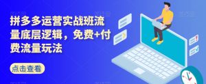 拼多多运营实战班流量底层逻辑,免费+付费流量玩法-水滴知识网