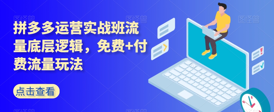 拼多多运营实战班流量底层逻辑,免费+付费流量玩法-水滴知识网