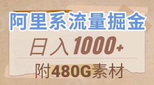阿里系流量掘金,几分钟一个作品,无脑搬运,日入1000+(附480G素材)【揭秘】-水滴知识网