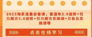023淘系流量必备课，直通车2.0进阶+引力魔方2.0进阶+引力魔方系统课+万象台系统课等-水滴知识网