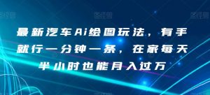 最新汽车Ai绘图玩法，有手就行一分钟一条，在家每天半小时也能月入过万【揭秘】-水滴知识网