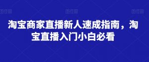 淘宝商家直播新人速成指南,淘宝直播入门小白必看-水滴知识网
