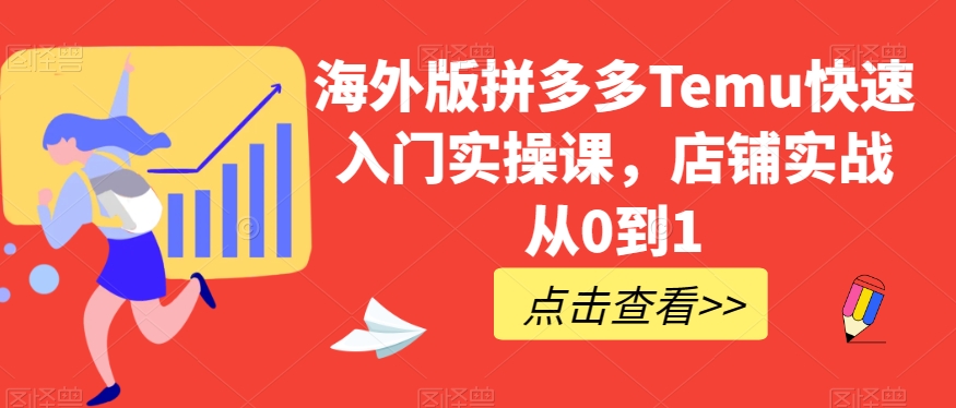 海外版拼多多Temu快速入门实操课,店铺实战从0到1-水滴知识网