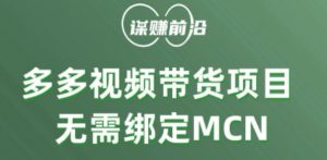 多多视频带货个人版 ,无需绑定mcn,简单操作月入3000+-水滴知识网