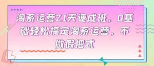淘系运营21天速成班,0基础轻松搞定淘系运营,不做假把式-水滴知识网