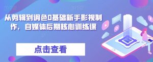 从剪辑到调色0基础新手影视制作,自媒体后期核心训练课-水滴知识网