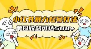 小红书暴力起号秘籍,11月最新玩法,单天变现500+,素人冷启动自媒体创业【揭秘】-水滴知识网