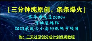 三分钟制作视频号纯原创，条条爆款，轻松月入过万【揭秘】-水滴知识网