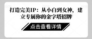 打造完美IP:从小白到女神,建立专属你的金字塔招牌-水滴知识网