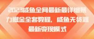 2023咸鱼全网最新最详细暴力掘金全套教程,咸鱼无货源最新变现模式【揭秘】-水滴知识网