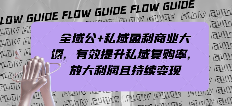 全域公+私域盈利商业大课，有效提升私域复购率，放大利润且持续变现-水滴知识网