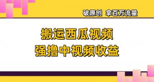搬运西瓜视频强撸中视频收益,日赚600+破原创,拿百万流量【揭秘】-水滴知识网