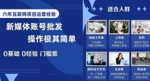 新媒体账号批发,操作极其简单,0基础0经验门槛低【揭秘】-水滴知识网