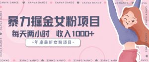 年底暴力女粉掘金项目5天变现1.5W+【揭秘】-水滴知识网