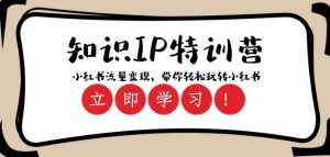 知识IP特训营 :小红书-流量变现,带你轻松玩转小红书(23节视频课)-水滴知识网