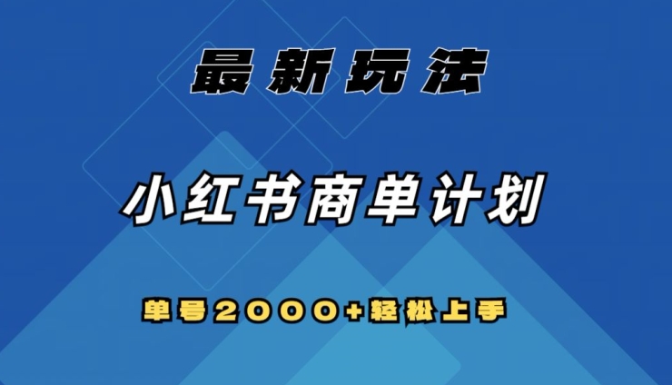 全网首发,小红书商单计划最新玩法,单号2000+可扩大可复制【揭秘】-水滴知识网