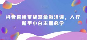 抖音直播带货流量激活课,入行新手小白主播必学-水滴知识网
