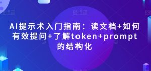 AI提示术入门指南：读文档+如何有效提问+了解token+prompt的结构化【揭秘】-水滴知识网