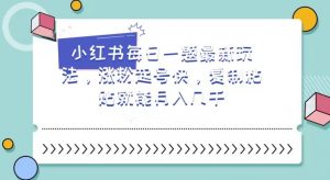 小红书每日一题最新玩法，涨粉起号快，复制粘贴就能月入几千【揭秘】-水滴知识网