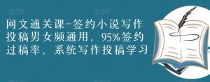 网文通关课-签约小说写作投稿男女频通用，95%签约过稿率，系统写作投稿学习-水滴知识网