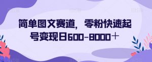 简单图文赛道，零粉快速起号变现日600-8000＋-水滴知识网