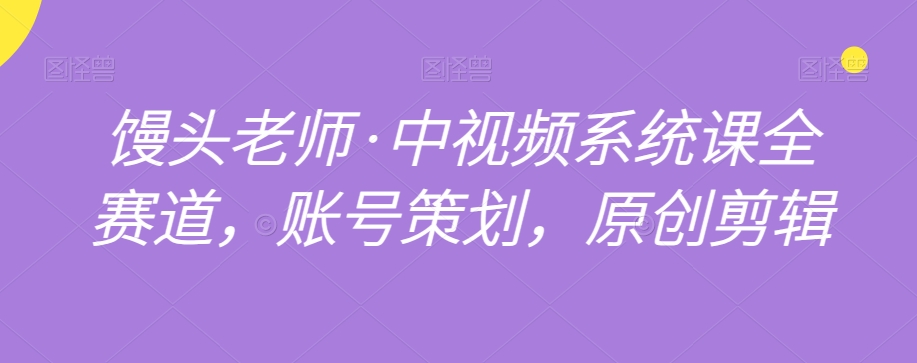 馒头老师·中视频系统课全赛道,账号策划,原创剪辑-水滴知识网