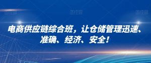 电商供应链综合班，让仓储管理迅速、准确、经济、安全！-水滴知识网