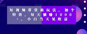短视频带货新玩法，加个特效，每天躺赚1000+，小白当天见收益【揭秘】-水滴知识网