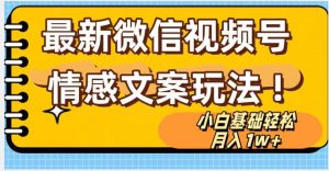 微信视频号情感文案最新玩法，小白轻松月入1万+无脑搬运【揭秘】-水滴知识网