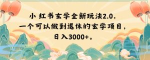 小红书玄学全新玩法2.0,一个可以做到退休的玄学项目,日入3000+【揭秘】-水滴知识网