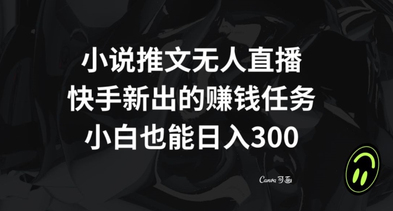小说推文无人直播,快手新出的赚钱任务,小白也能日入300+【揭秘】-水滴知识网