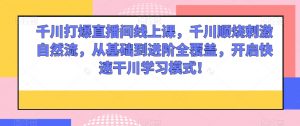 千川打爆直播间线上课,千川顺烧刺激自然流,从基础到进阶全覆盖,开启快速干川学习模式!-水滴知识网