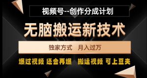 视频号无脑搬运新技术,破原创壕流量,独家方式,爆过视频,还会再爆【揭秘】-水滴知识网