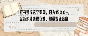 小红书姻缘玄学变现，日入1500+，全新多种变现方式，附带姻缘合盘【揭秘】-水滴知识网