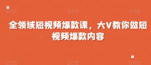 全领域短视频爆款课，全网两千万粉丝大V教你做短视频爆款内容-水滴知识网