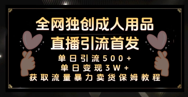 全网独创真人主播+无人直播单日引流500+,橙人用品暴力卖货单日变现3W+保姆似教学2.0【揭秘】-水滴知识网