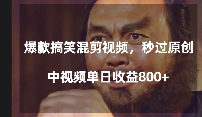 爆款搞笑混剪视频,百分百过原创,单日中视频播放收益800+【揭秘】-水滴知识网