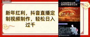 年底风口项目，定制视频直播变现，日入1000加，会打字就行【揭秘】-水滴知识网